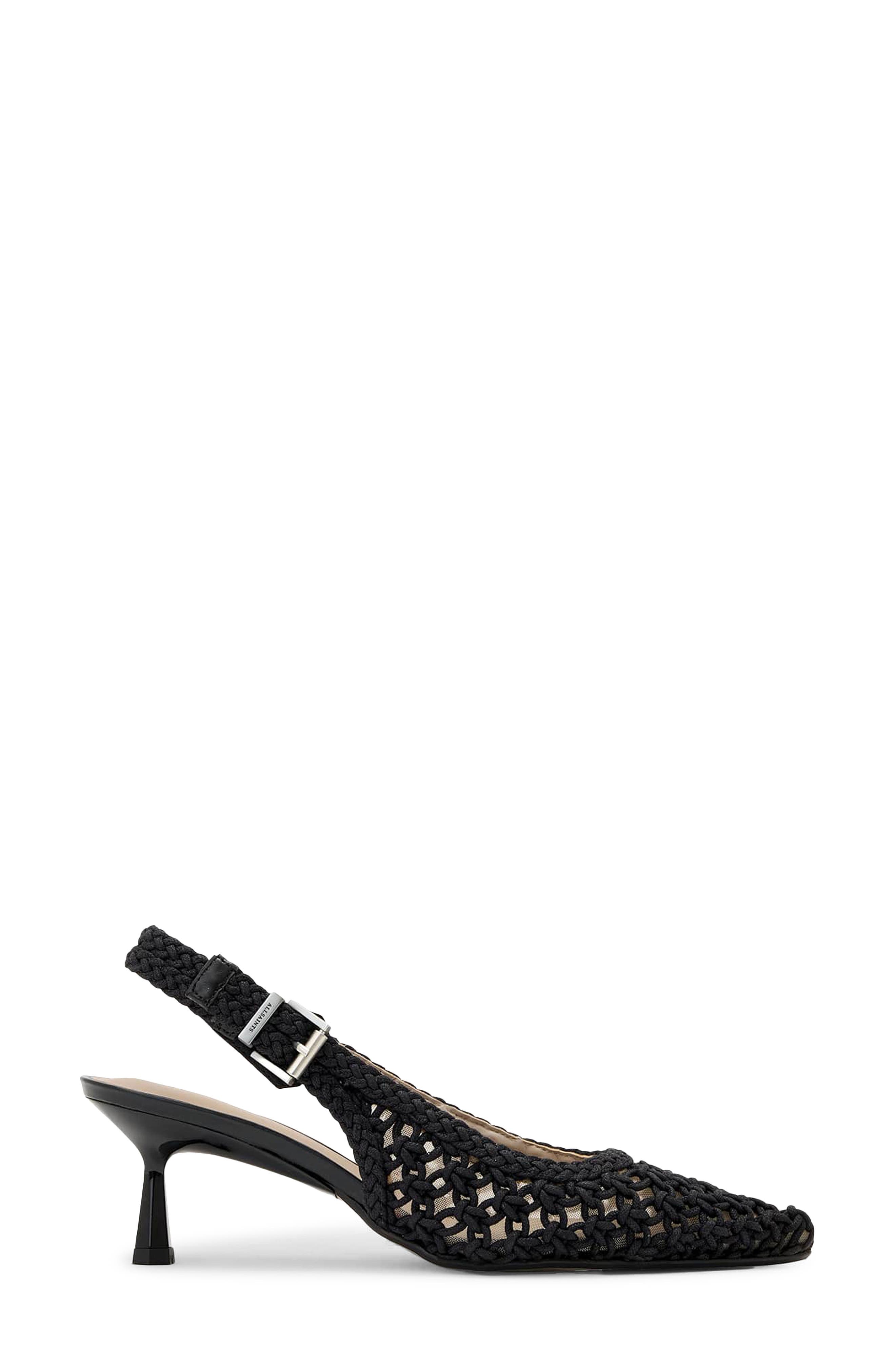 AllSaints Violet Slingback Kitten Heel Pump, Alternate, color, Black