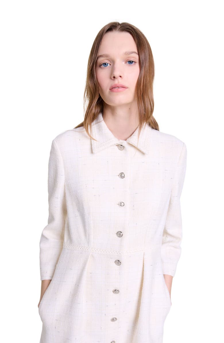 maje Short tweed dress, Alternate, color,