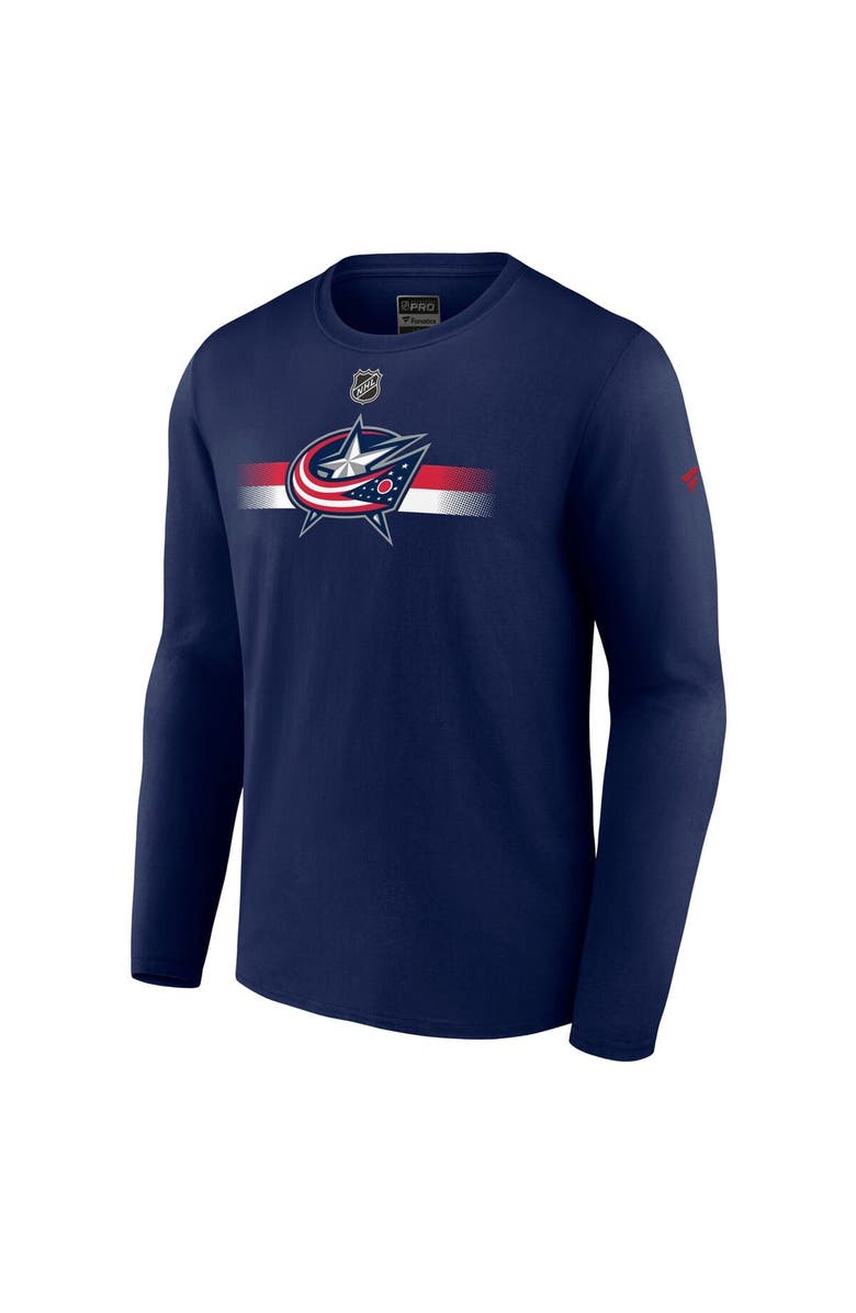FANATICS Men's Fanatics  Navy Columbus Blue Jackets Authentic Pro Secondary Long Sleeve T-Shirt, Alternate, color, Navy