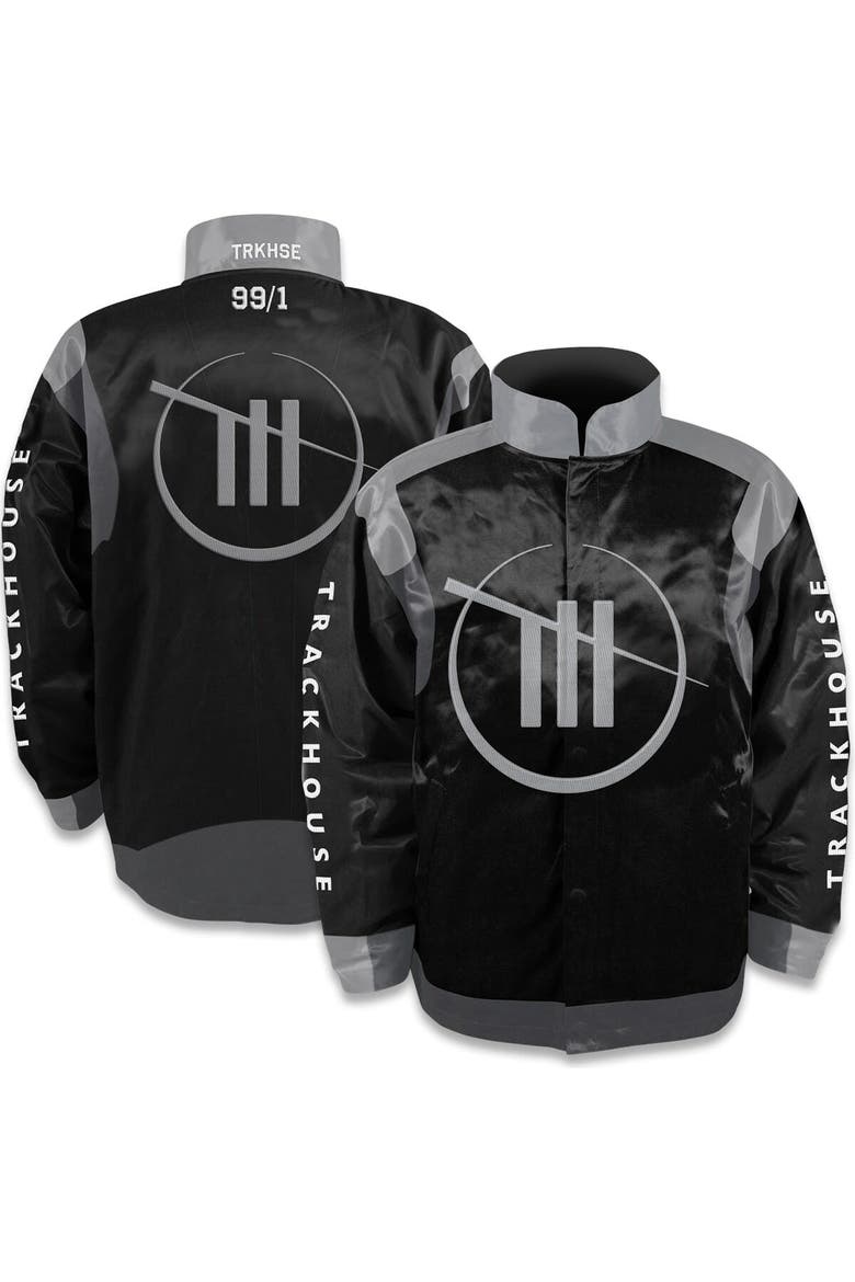 Men's Trackhouse Racing Team Collection Black TRACKHOUSE RACING Nylon Uniform Full-Snap Jacket, Main, color, Black