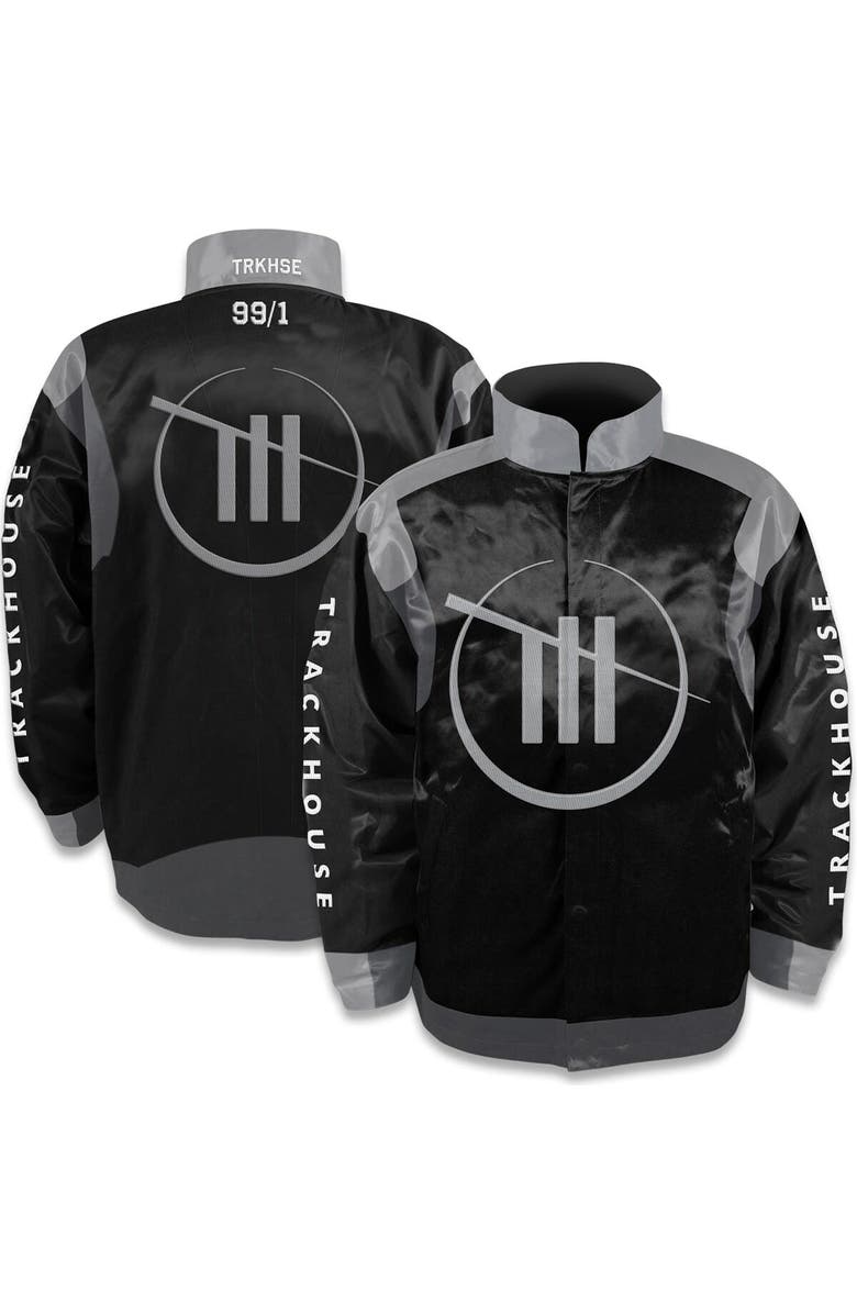 Trackhouse Racing Team Collection Men's Trackhouse Racing Team Collection Black TRACKHOUSE RACING Nylon Uniform Full-Snap Jacket, Main, color, Black