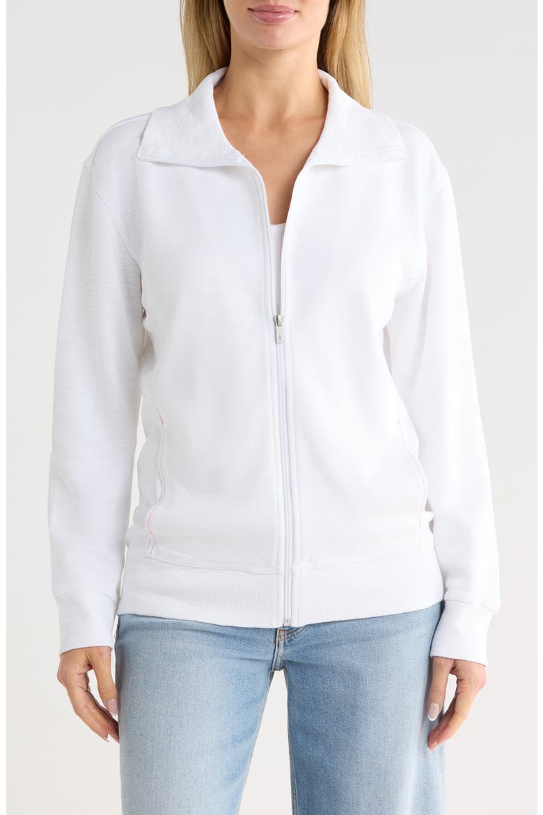 Tobago Bay Full Zip Sweatshirt, Main, color, WHITE