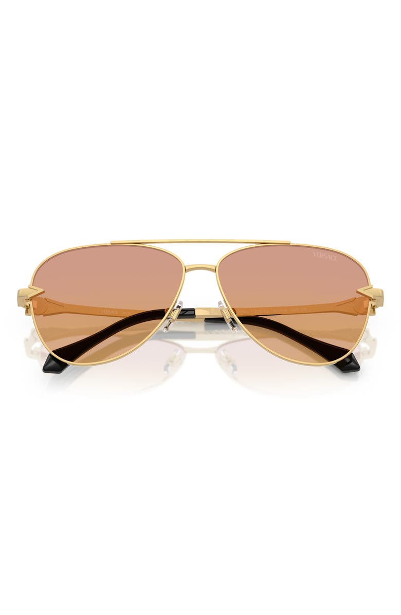 Versace 61mm Pilot Sunglasses, Alternate, color, 1002El61 Gold