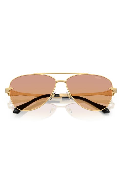 Versace 61mm Pilot Sunglasses In 1002el61 Gold