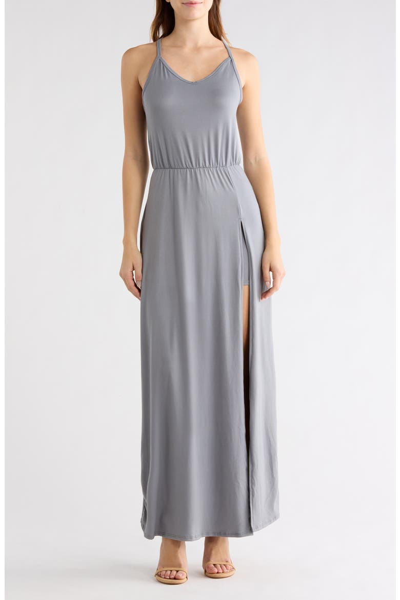 Sleeveless Maxi Dress, Main, color, FOSSIL
