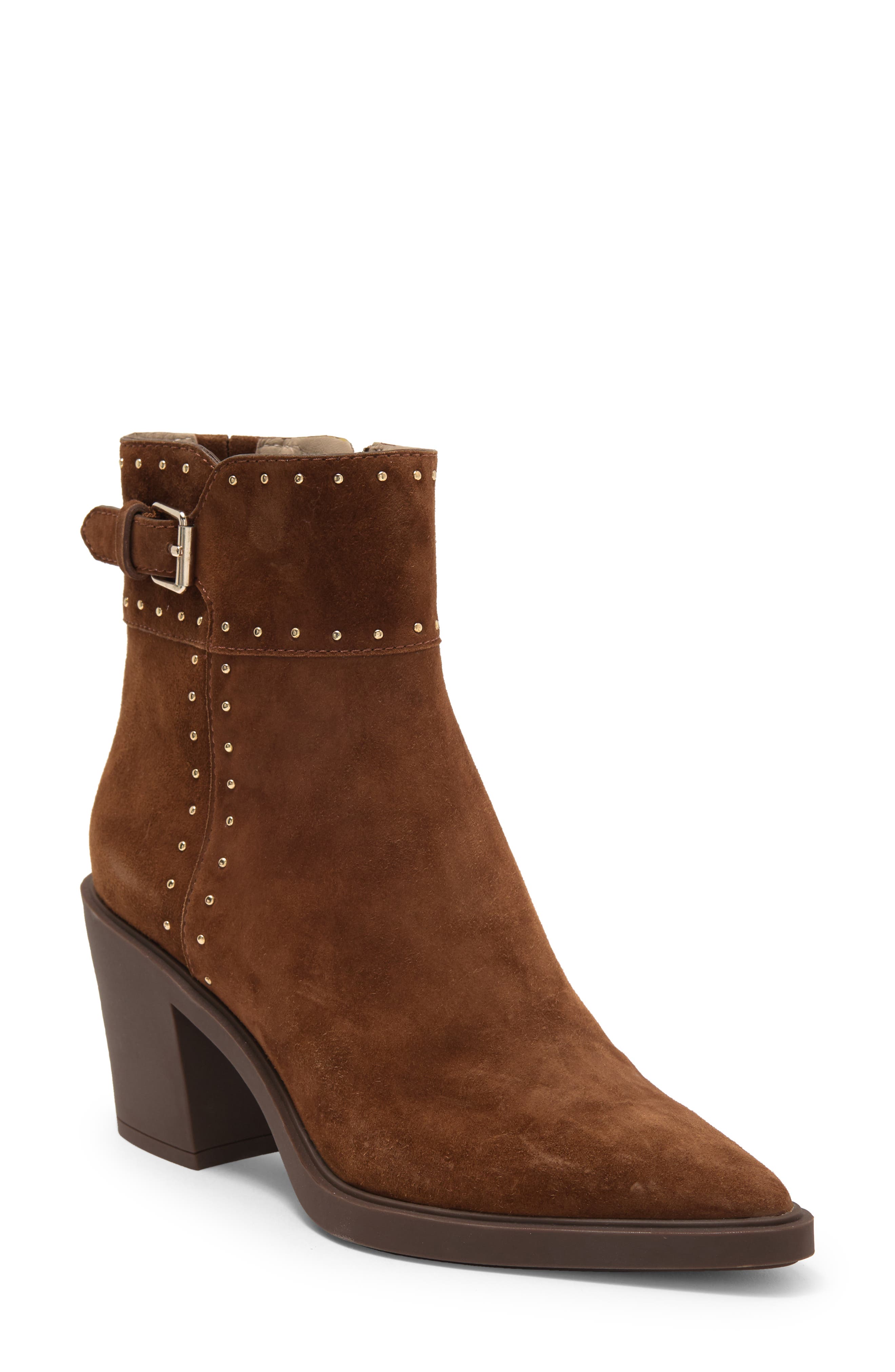 PAIGE Giselle Studded Block Heel Bootie, Main, color, 