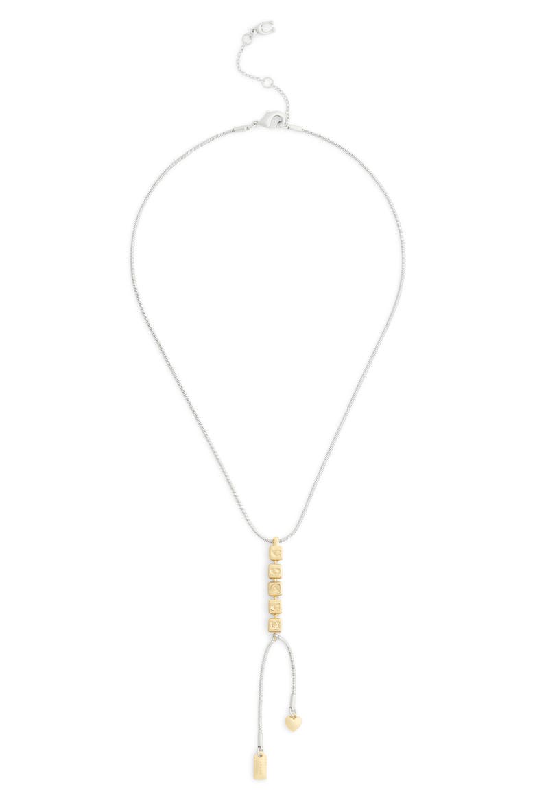 Cube Y-Necklace, Main, color, RHODIUM/ GOLD