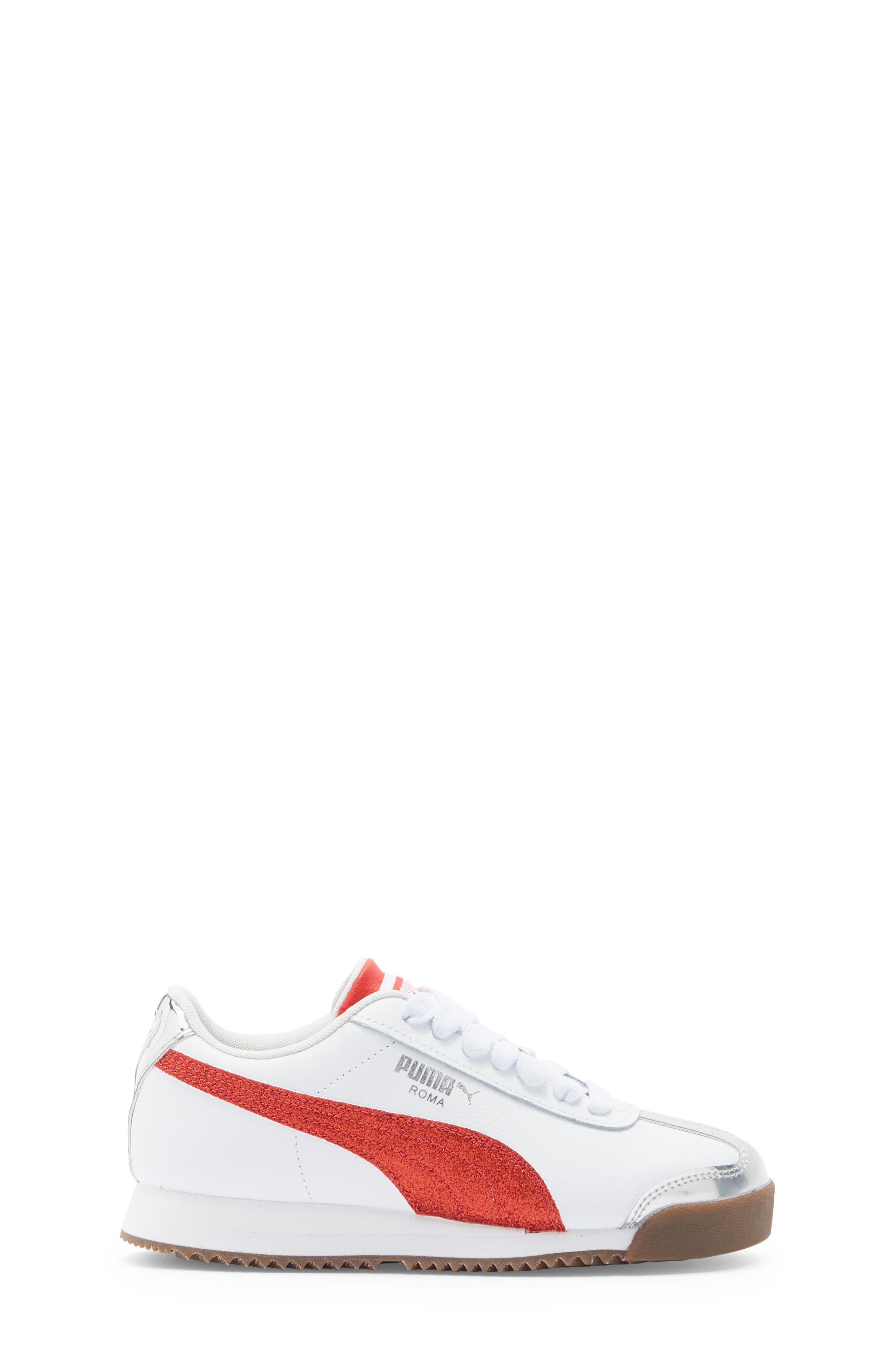 PUMA Kids' Roma 24 Standard Jr Sneaker, Alternate, color, Puma White/ Red/ Silver
