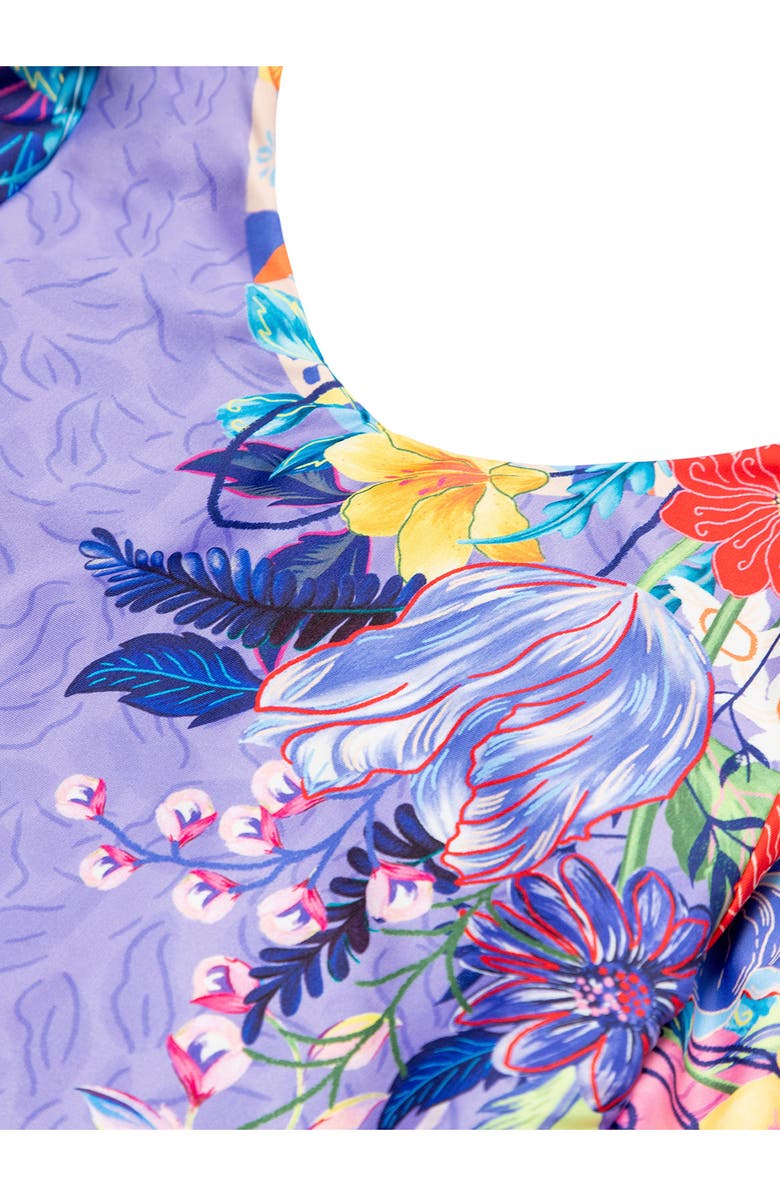 Agua Bendita Kids' Vessel Honey One-Piece Rashguard Swimsuit, Alternate, color, Purple Multicolor