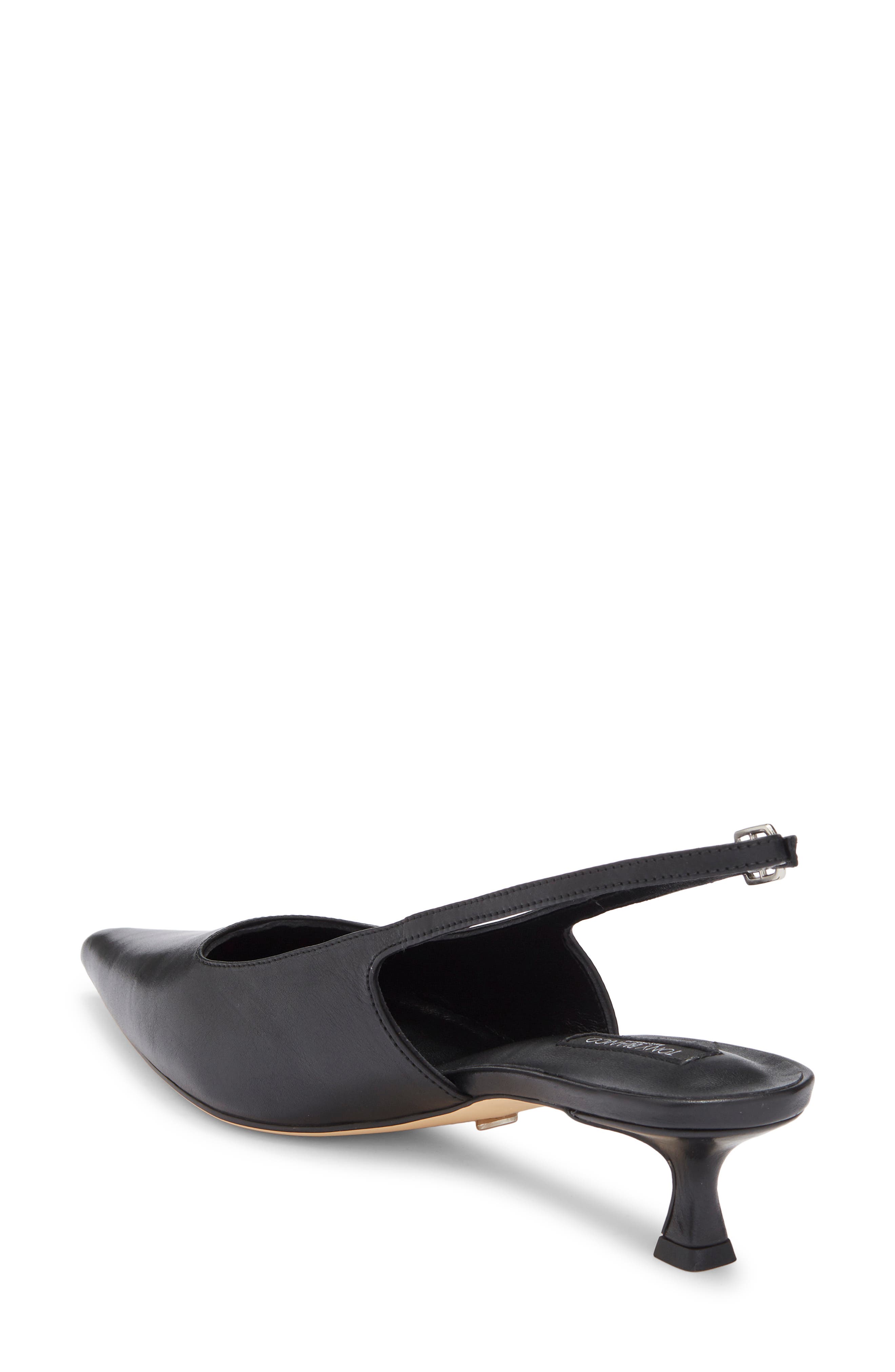 Tony Bianco Crush Slingback Pointed Toe Kitten Heel Pump, Alternate, color, Black Vintage