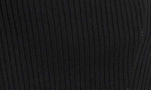Marciano Agathe Cutout Detail Long Sleeve Rib Midi Dress In Black