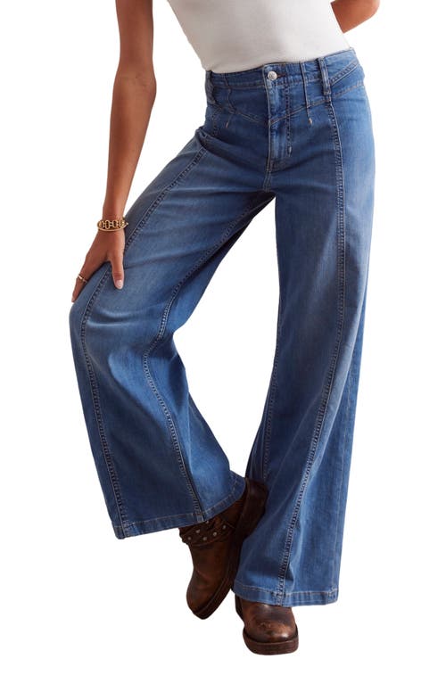 Free People Libre Wide Leg Jeans In Goodie Goodie In Blue