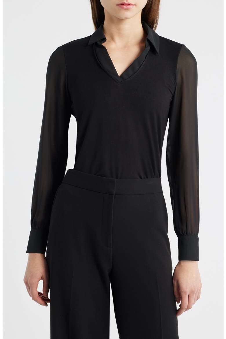 Layered Look Sweater Vest, Main, color, RICH BLACK
