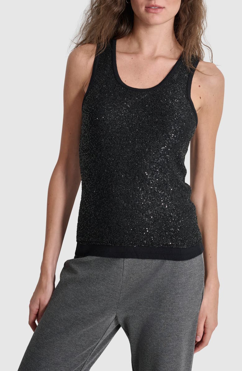 DKNY Sequin Sweater Tank, Alternate, color, 
