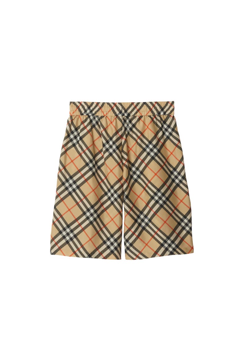 Check Silk Shorts, Alternate, color, Sand beige