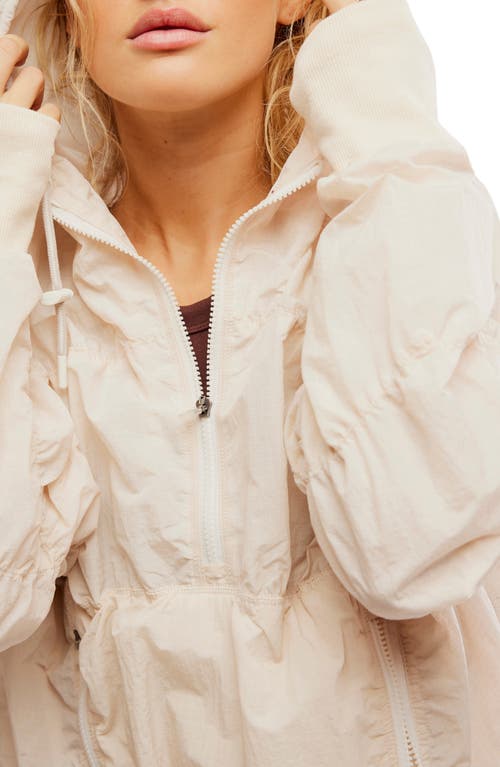 Free People Fp Light Packer Water Resistant Hiking Pullover In Bleached Clay