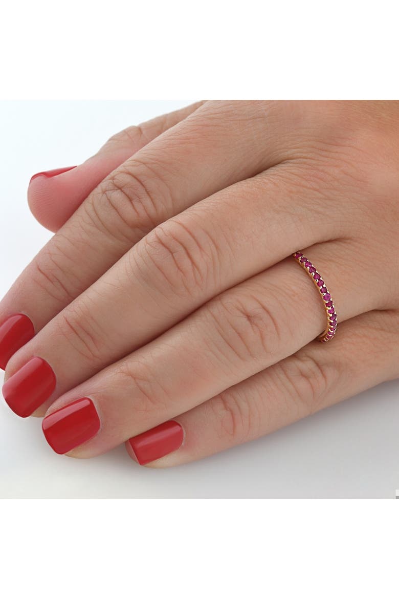 3/4Ct Ruby Eternity Ring Anniversary Band 10k Gold, Alternate, color, 10K Yellow Gold