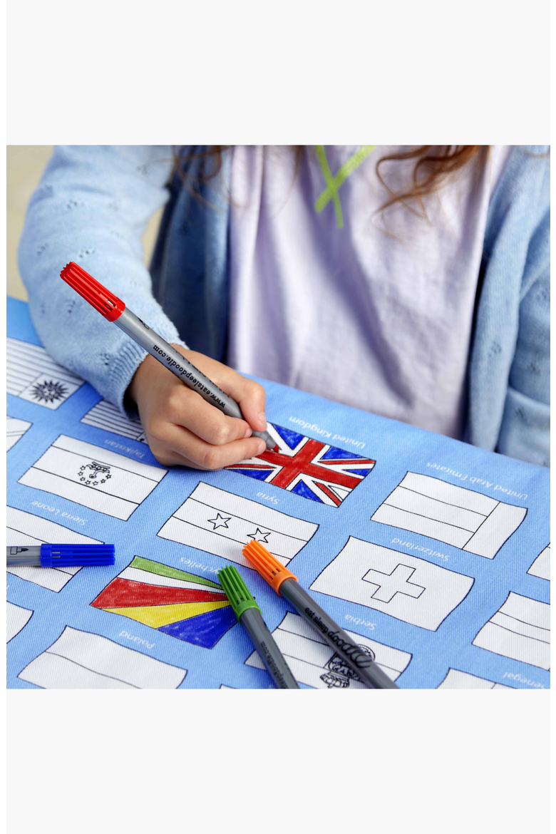 World Flags Tablecloth, Alternate, color, Light Blue