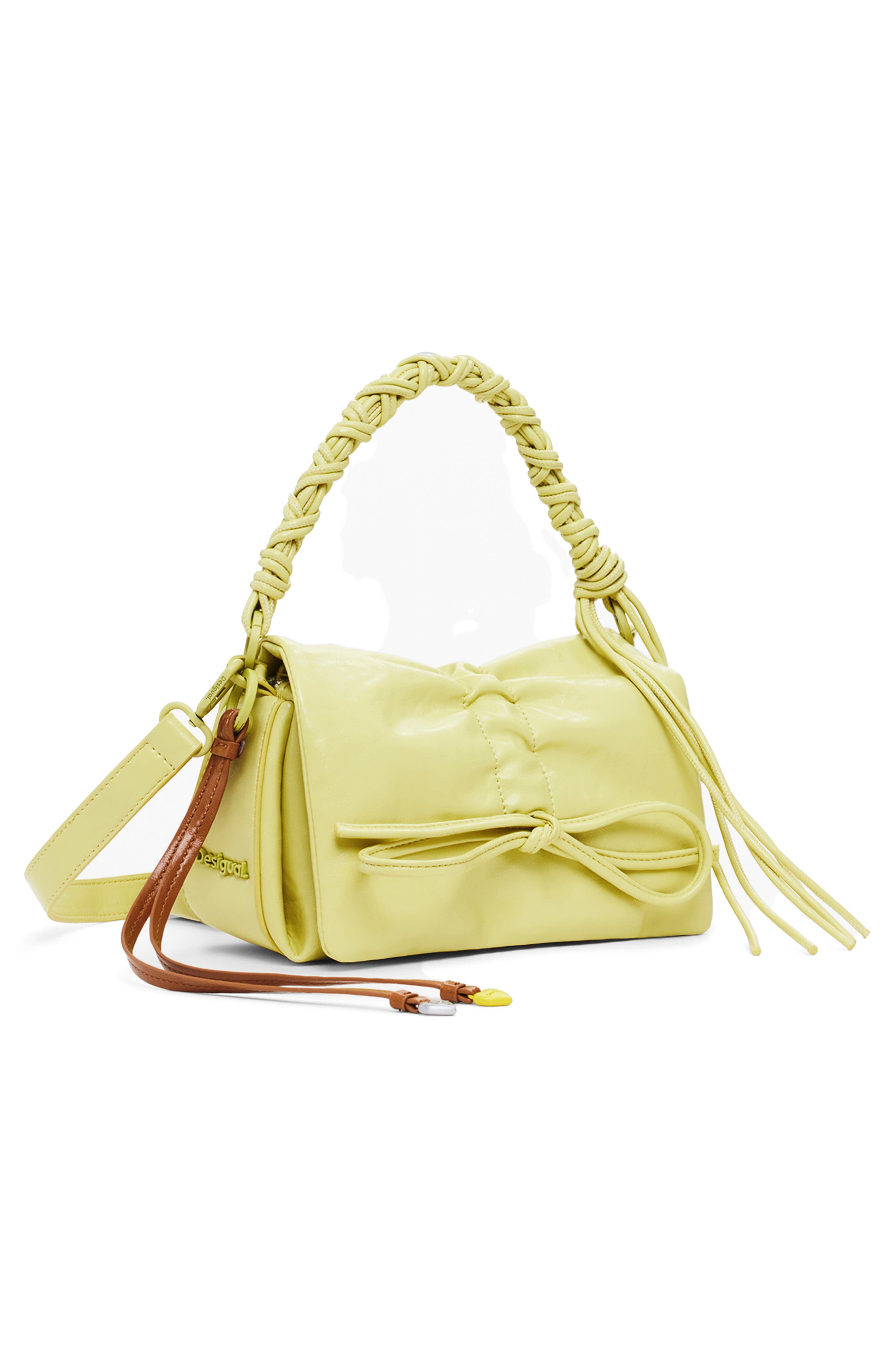 Desigual Faux Leather Shoulder Bag, Alternate, color, Light Green