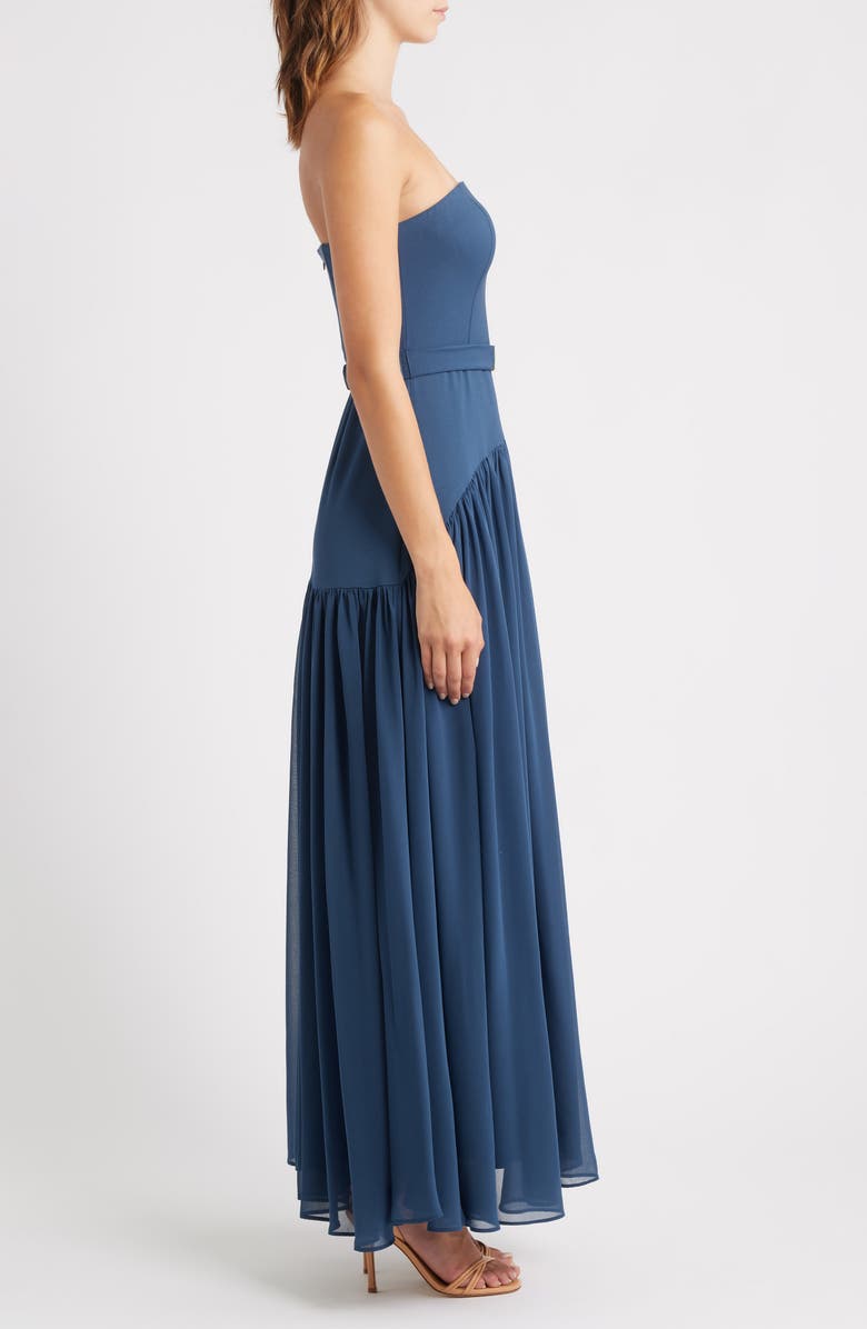 Hutch Belted Strapless Drop Waist Dress, Alternate, color, Navy