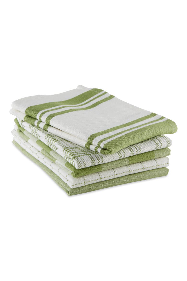 Asst Everyday Dishtowel Set/5, Alternate, color, Antique Green