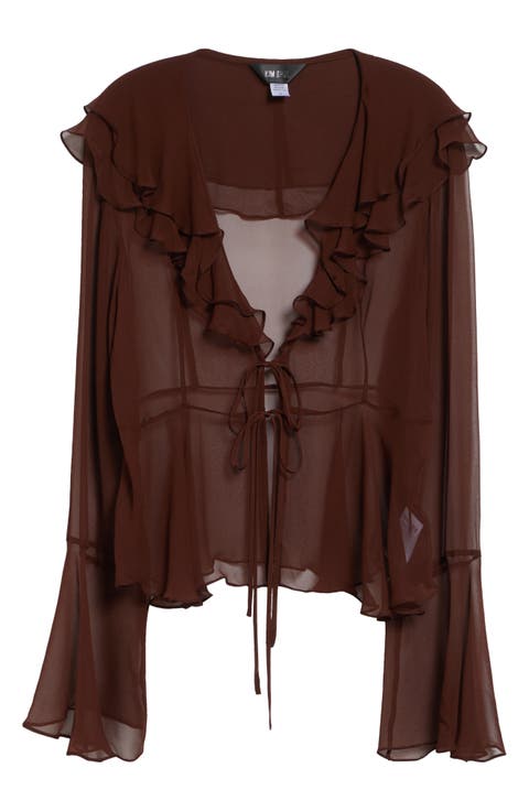 Arianna Silk Chiffon Tie Shirt