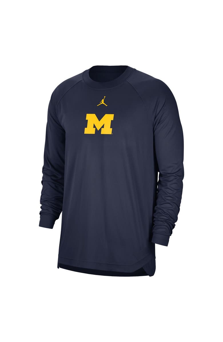 Jordan Brand Men's Jordan Brand Navy Michigan Wolverines Basketball Spotlight Performance Raglan T-Shirt, Alternate, color,