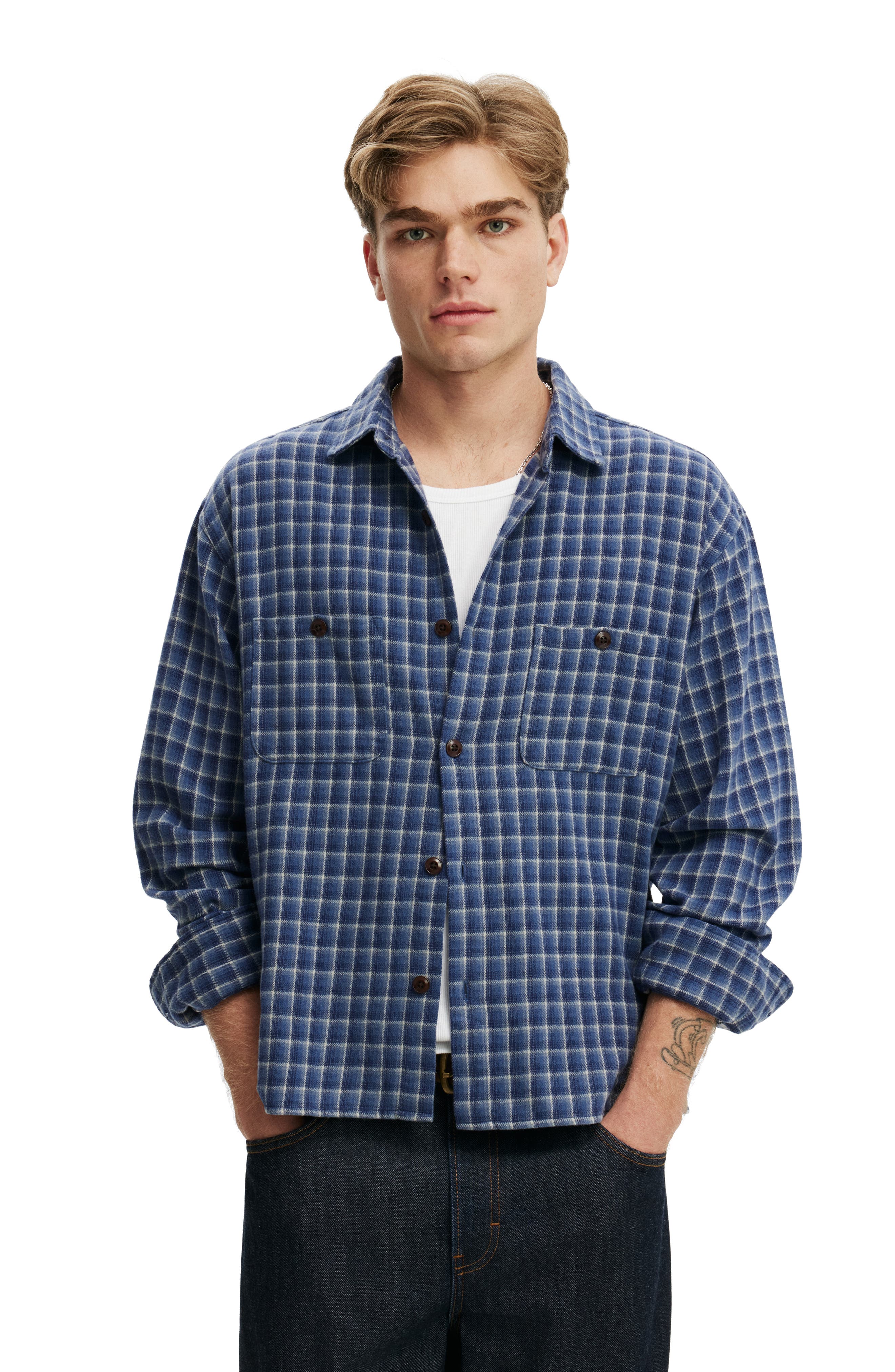 Indigo Mini Check