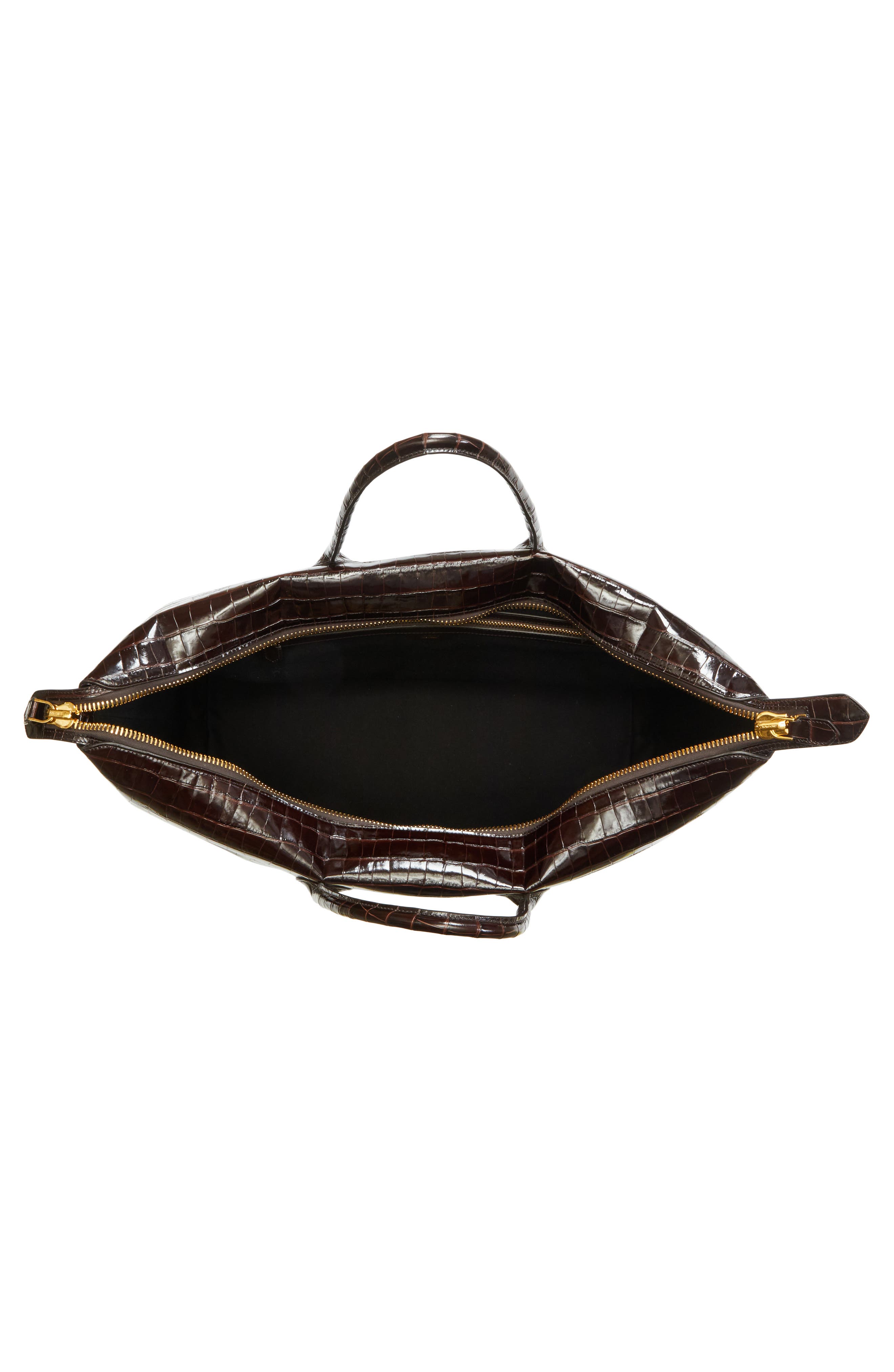 TOM FORD Croc Embossed Leather Travel Bag, Alternate, color, 