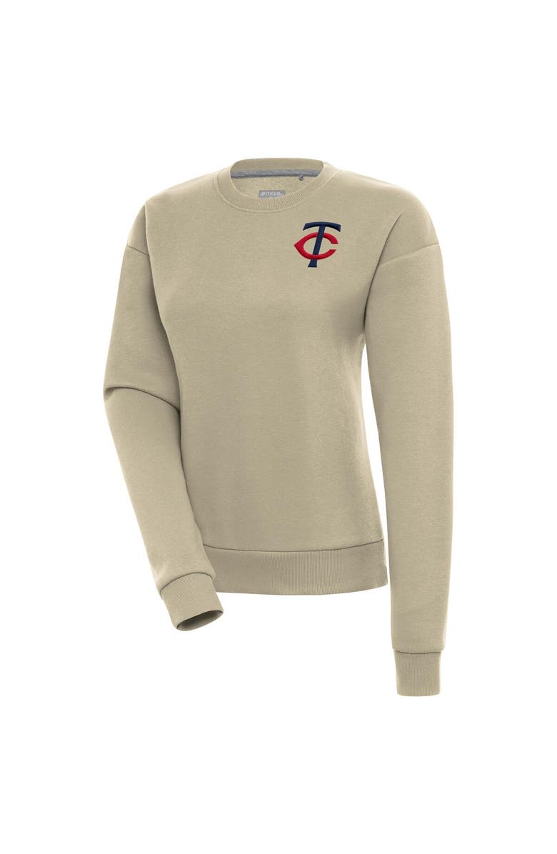 ANTIGUA Women's Antigua Khaki Minnesota Twins Victory Pullover Sweatshirt, Main, color, Khaki