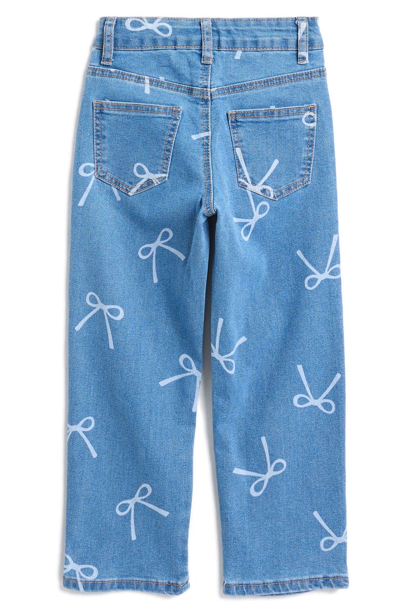 GOGO STAR Kids' Bow Print Straight Leg Jeans, Alternate, color, Medium Dark Wash