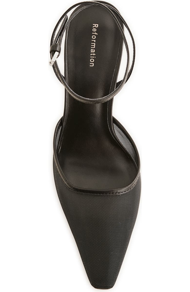 Reformation Natasha Ankle Strap Mesh Pump, Alternate, color, Black Mesh