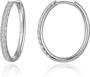 Lafonn Alina Pavé Simulated Diamond Small Oval Hoop Earrings