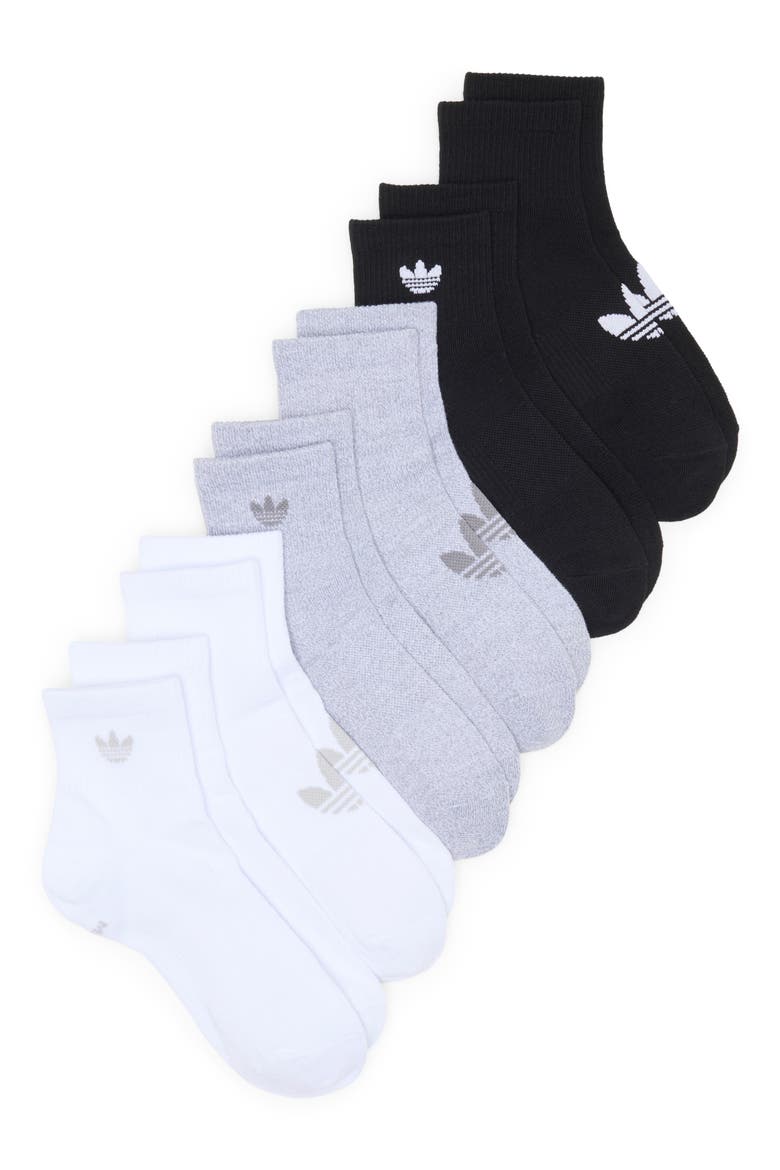 Superlite 6-Pack Quarter Socks, Main, color, BLACK