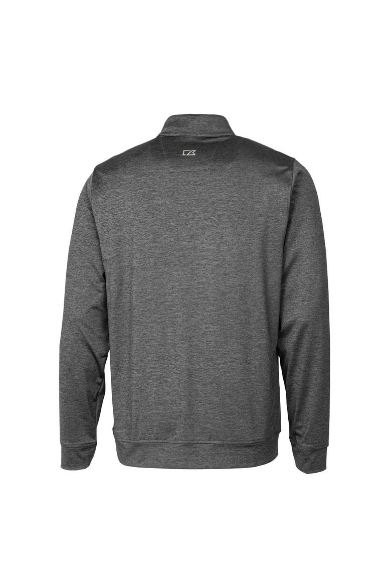 Men's Cutter & Buck  Gray Reno Aces Big & Tall Stealth Heathered Quarter-Zip Pullover Top, Alternate, color, Gray