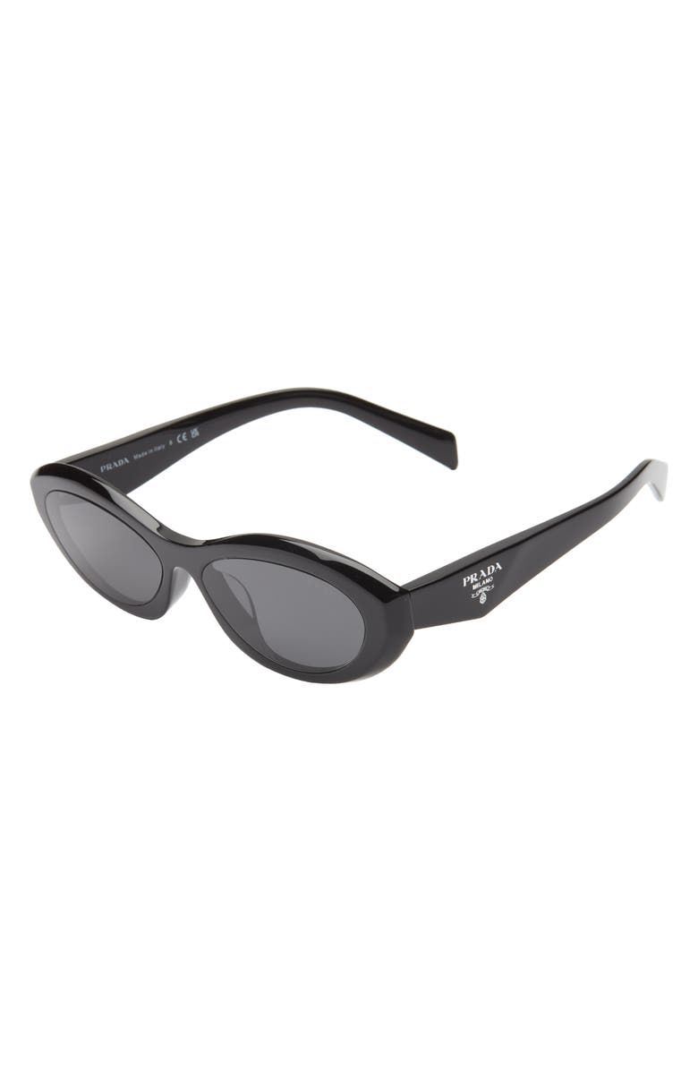 Prada 56mm Oval Sunglasses, Alternate, color, Black