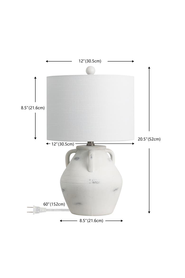 Altea 20.5" Rustic Coastal Pottery Jar LED Table Lamp, Alternate, color, White