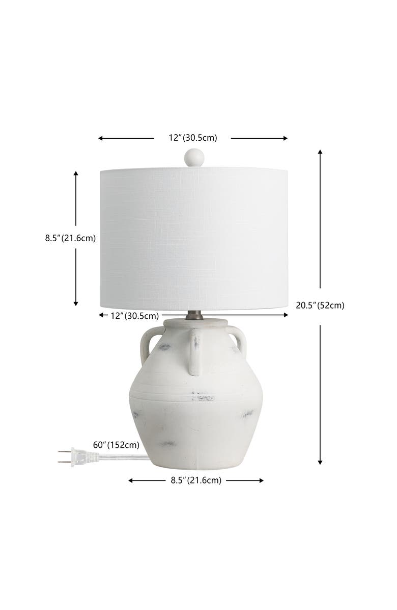 JONATHAN Y Altea 20.5" Rustic Coastal Pottery Jar LED Table Lamp, Alternate, color, White