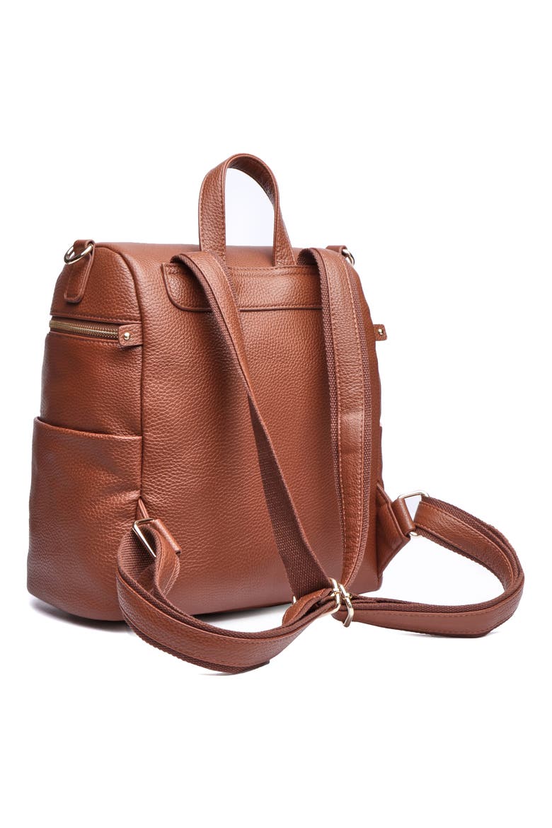 Petit Monaco Faux Leather Diaper Bag, Alternate, color, CARAMEL BROWN