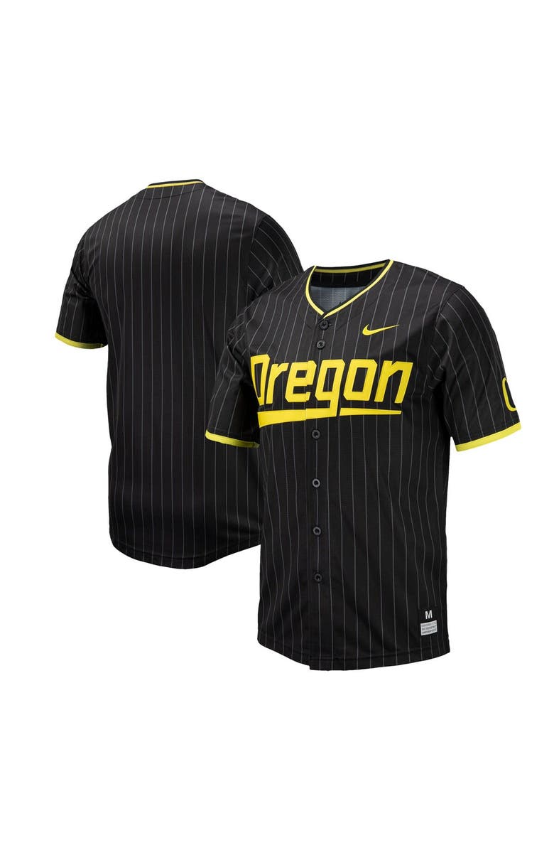 Nike Men's Nike Black Oregon Ducks Pinstripe Replica Baseball Jersey, Main, color,