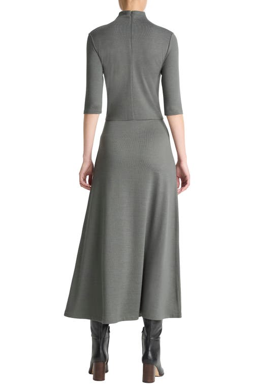 Vince Turtleneck A-line Maxi Dress In Gray