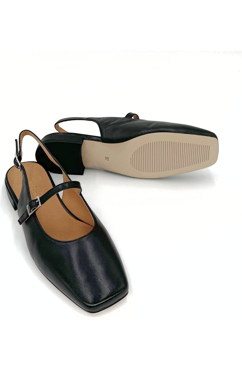 Amie Rafa Athena Mary Jane Flats, Alternate, color, Black