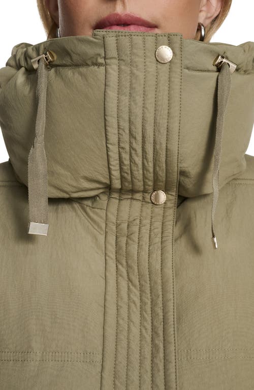 Cole Haan Signature Stand Collar Nylon Twill Insulated Jacket In Green