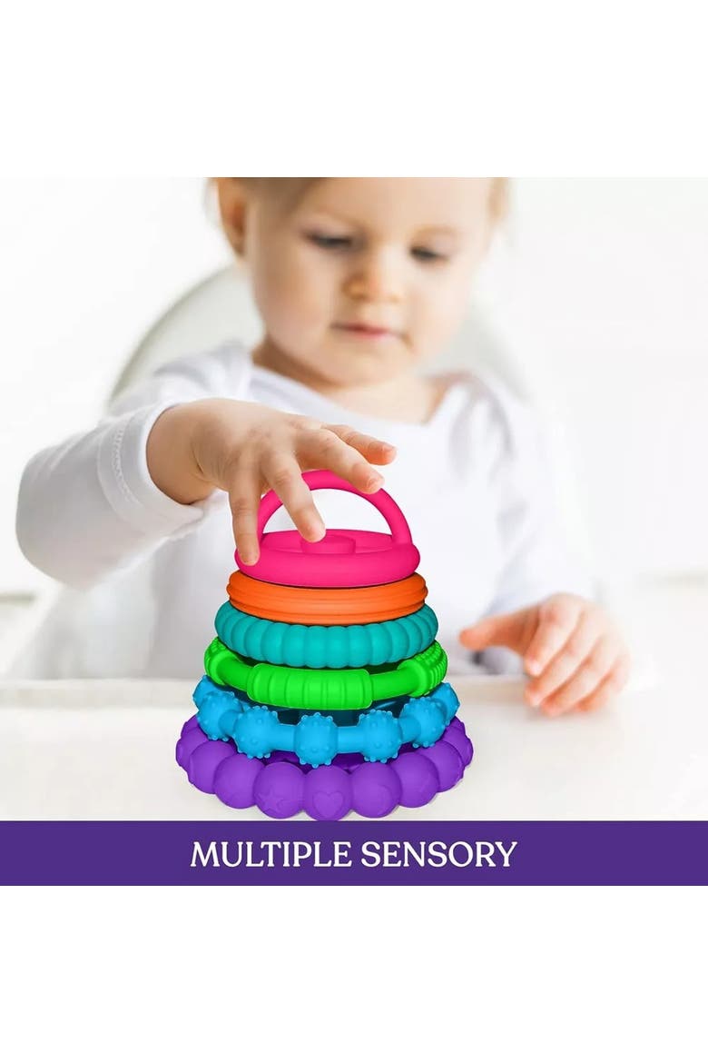 Silicone Stacking Toy Teethers Interactive 6 Piece Set, Alternate, color, Multicolor