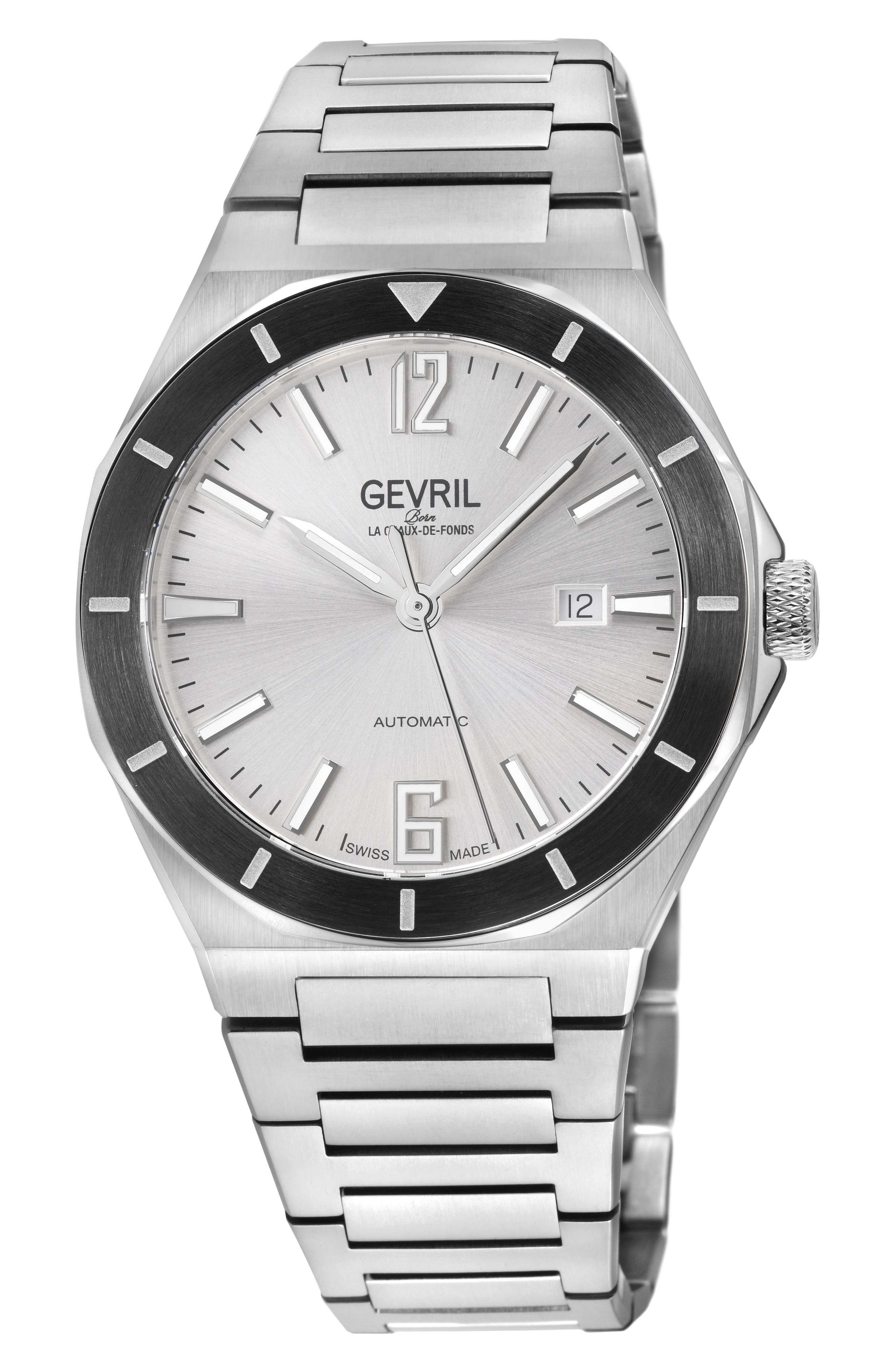 GEVRIL High Line Automatic Bracelet Watch, 43mm