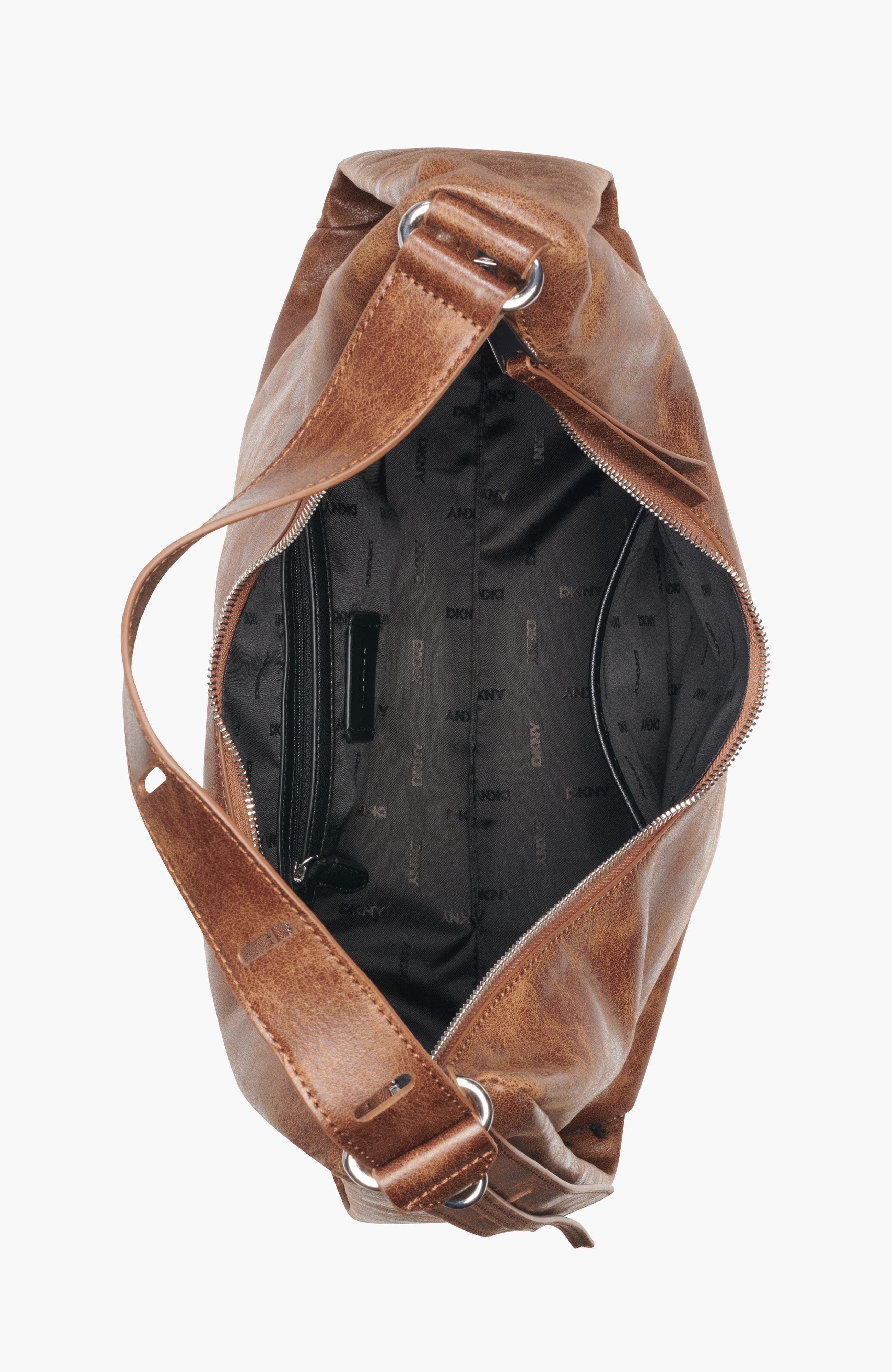 DKNY Elicia Large Hobo, Alternate, color, Walnut