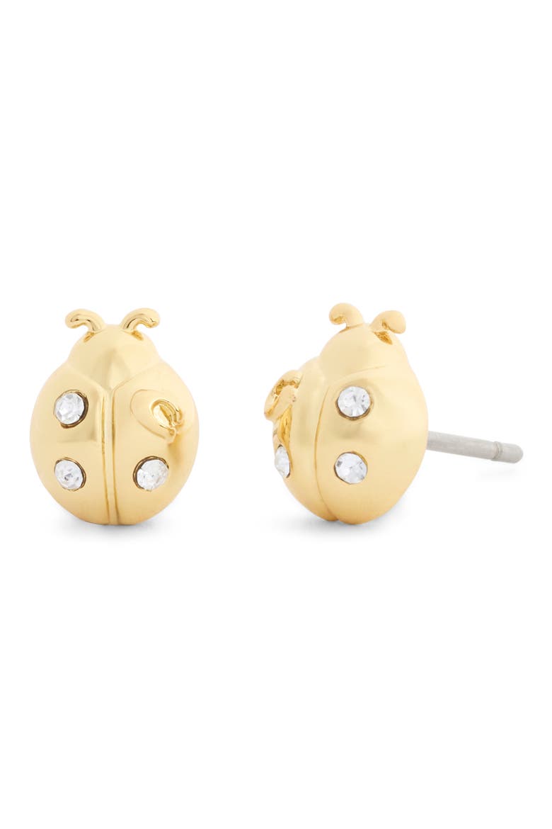 Ladybug Mini Stud Earrings, Main, color, GOLD