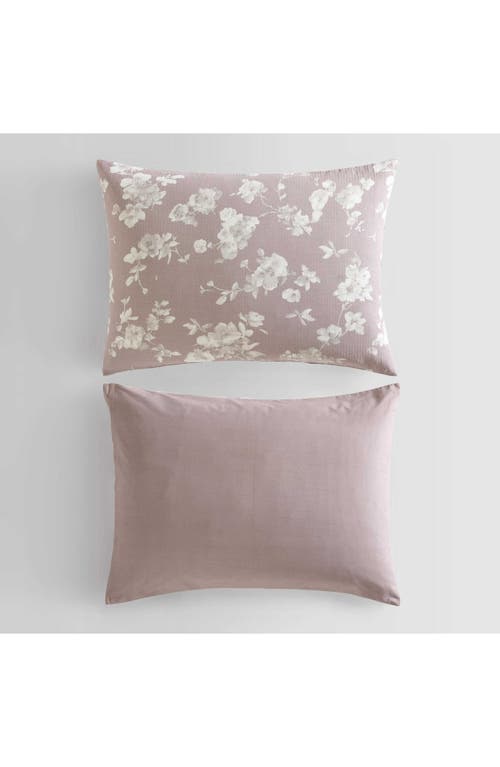 Calvin Klein Home Eternity Floral Reversible Cotton Gauze Comforter Cover & Shams Set In Pastel Pink