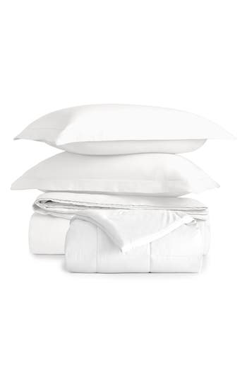 Homespun Vintage Washed Cotton Duvet Cover & Sham Set In White