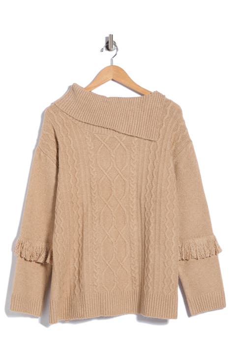 Cable Fringe Sweater